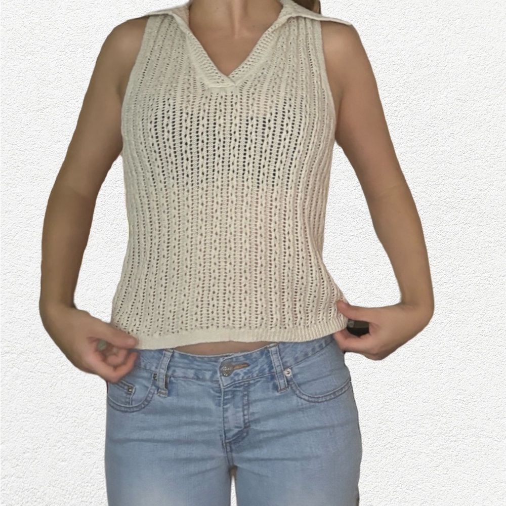 DKNY Beige Knit Top